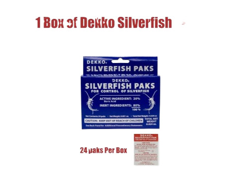1 Box DEKKO Silverfish Control, Box of 24 Paks Packs , Pest Control – Bait