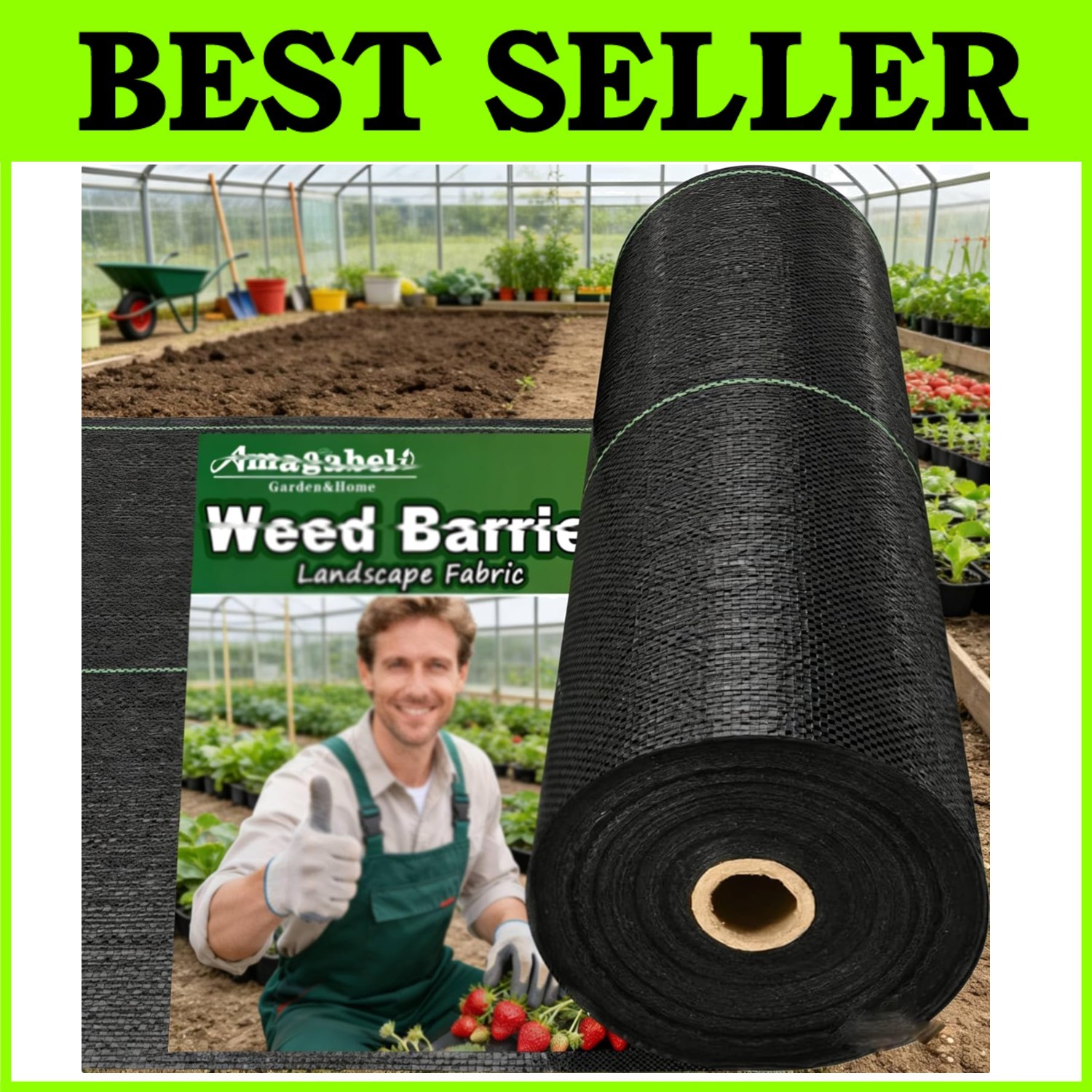 Large Size Gardening Ground Cover, 6ft x 300ft Woven Cloth