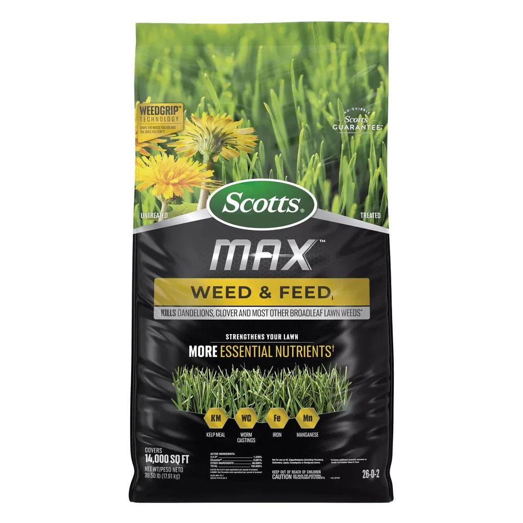 Scotts MAX Weed & Feed 14,000 Sq Ft 39.50 lbs Kills Dandelions + Fertilizer