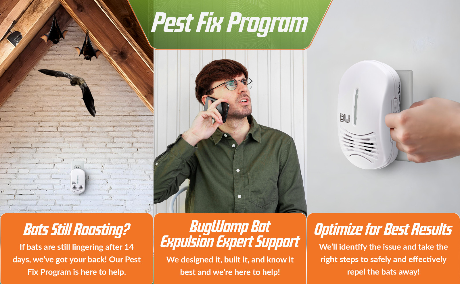 -USED- BugWomp Bat Expulsion Unit with Dynamic Repellent Technology (White)