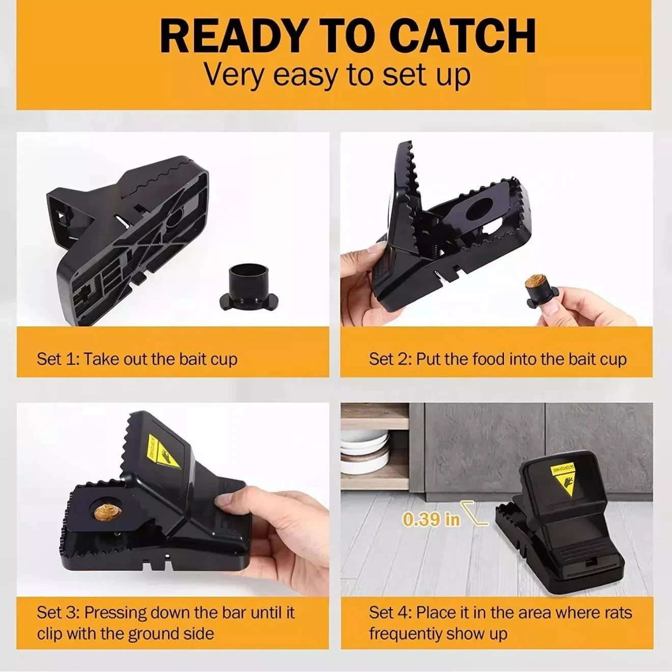 7PCS Mouse Trap Rat Trap Rodent Trap Live Catch Cage, Easy to Set Up and Reuse