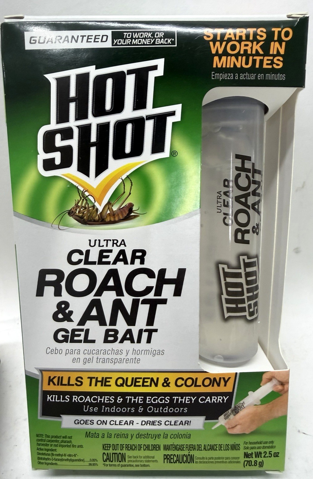 Roach Ant Killer Hot Shot Ultra Clear Gel Bait Poison Pest Queen Eggs – 3 Total
