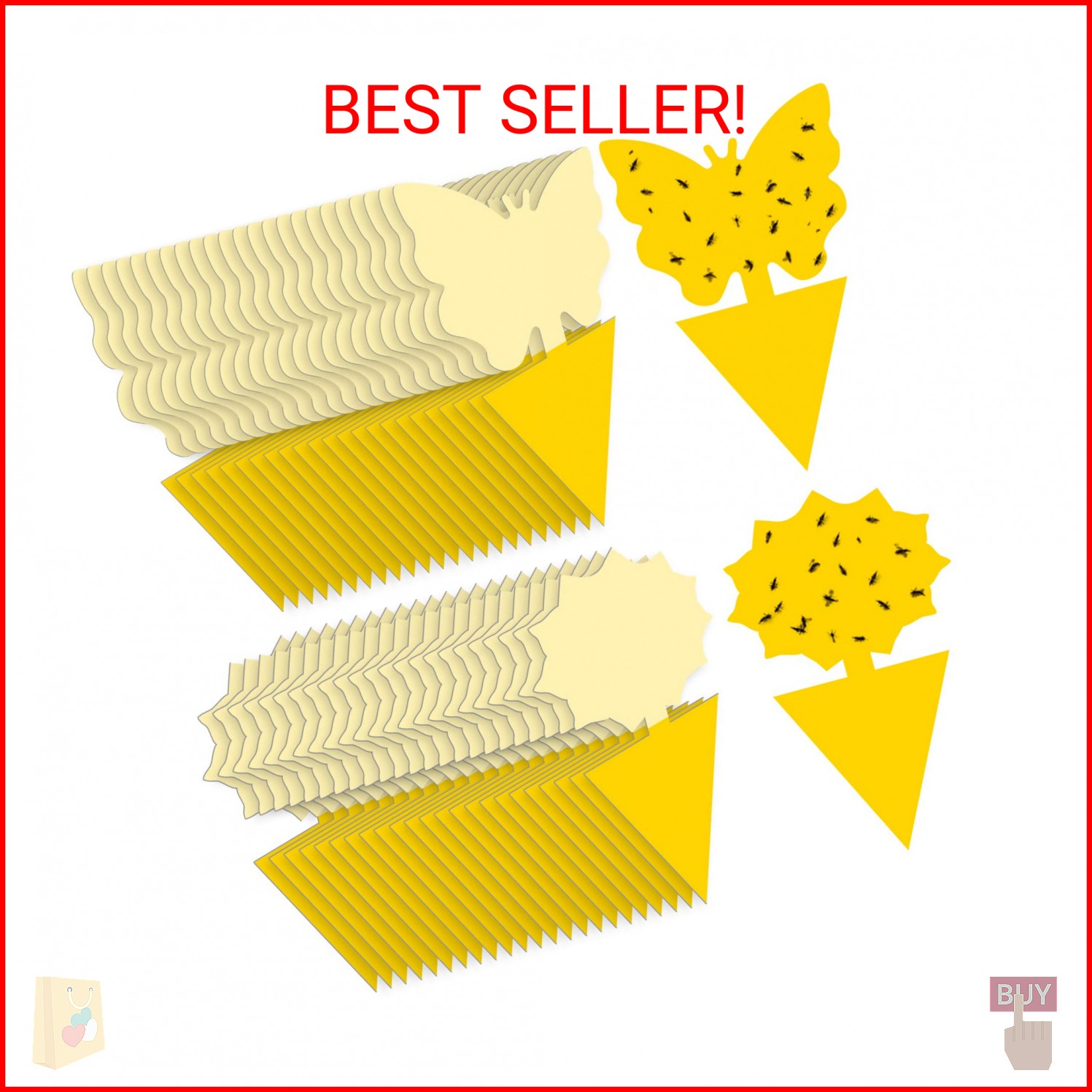 Fruit Fly Traps Indoor Fungus Gnat Trap 48PCS for Plants Yellow Houseplants Outd