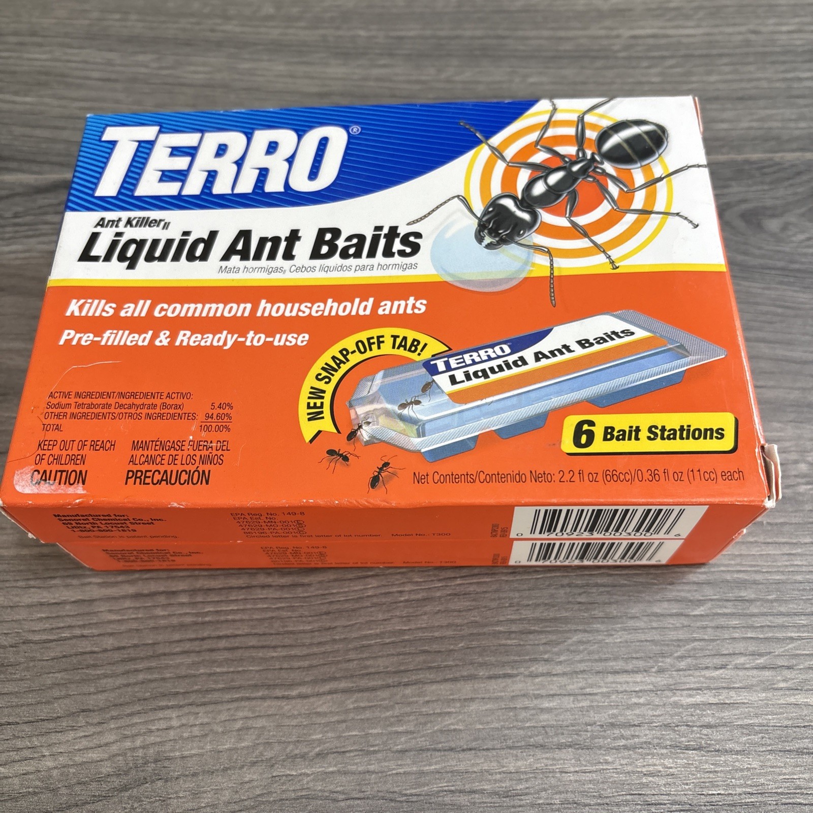 Lot of 2 Terro Liquid Ant Killer Bait Tray Traps Ready to Use 6 Bait Stations
