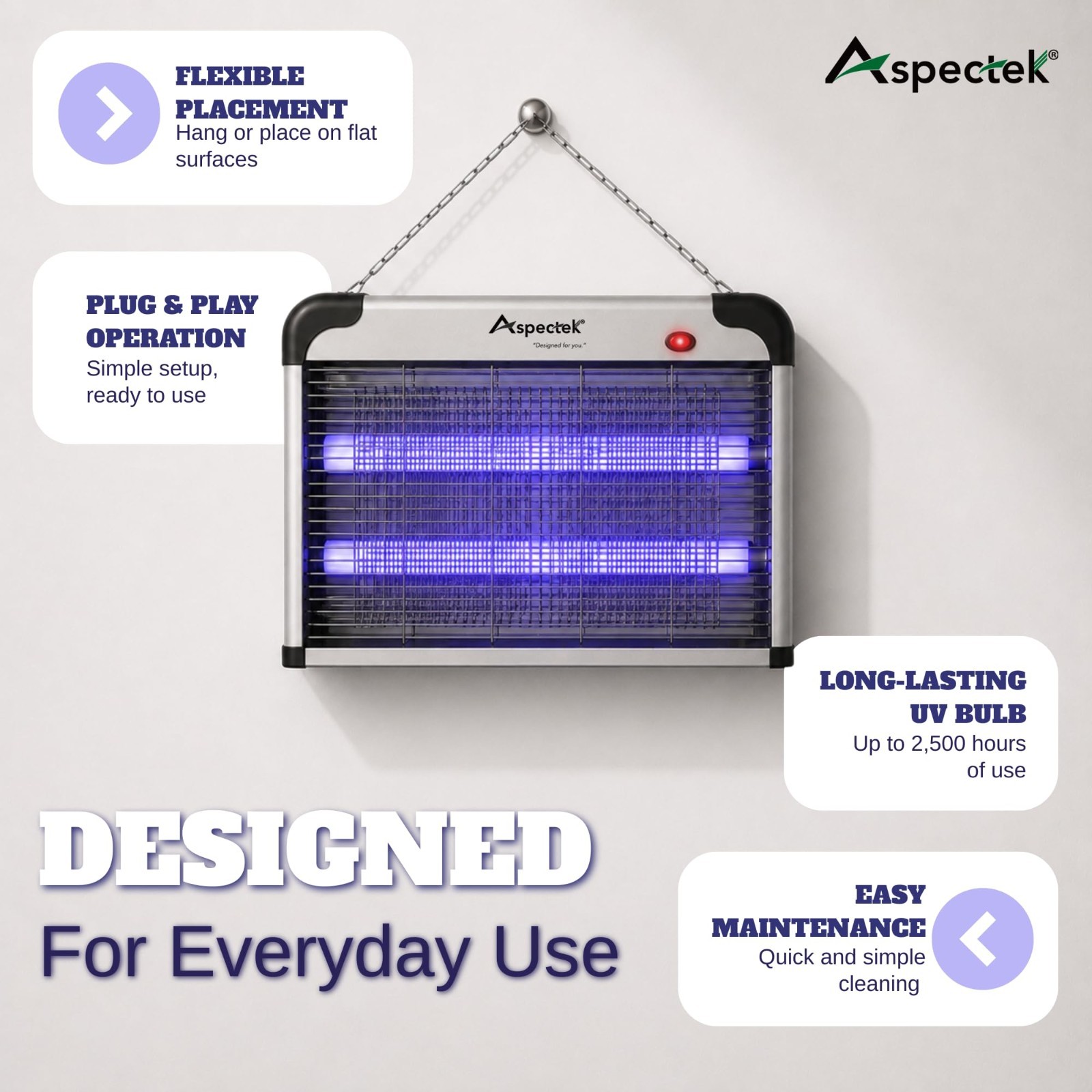 Electric Bug Zapper 20W UV Light – Mosquito, Fly, Gnat & Moth Control – Indoor/O