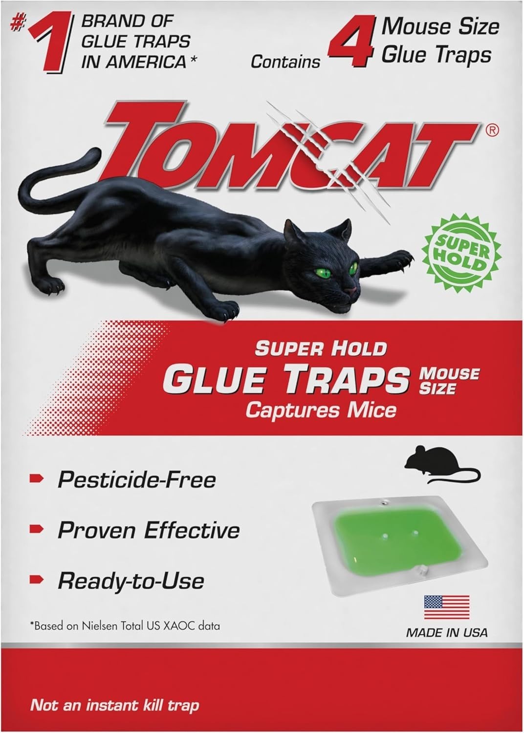 Tomcat Super Hold Glue Traps 4 Pack for Mice Cockroaches Spiders Scorpions
