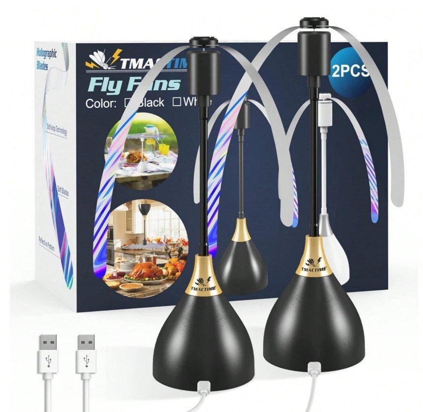 Fly Fans For Tables Effective Fly Repellent Fan Keeps Flies Away for BBQ’s 3 Pk