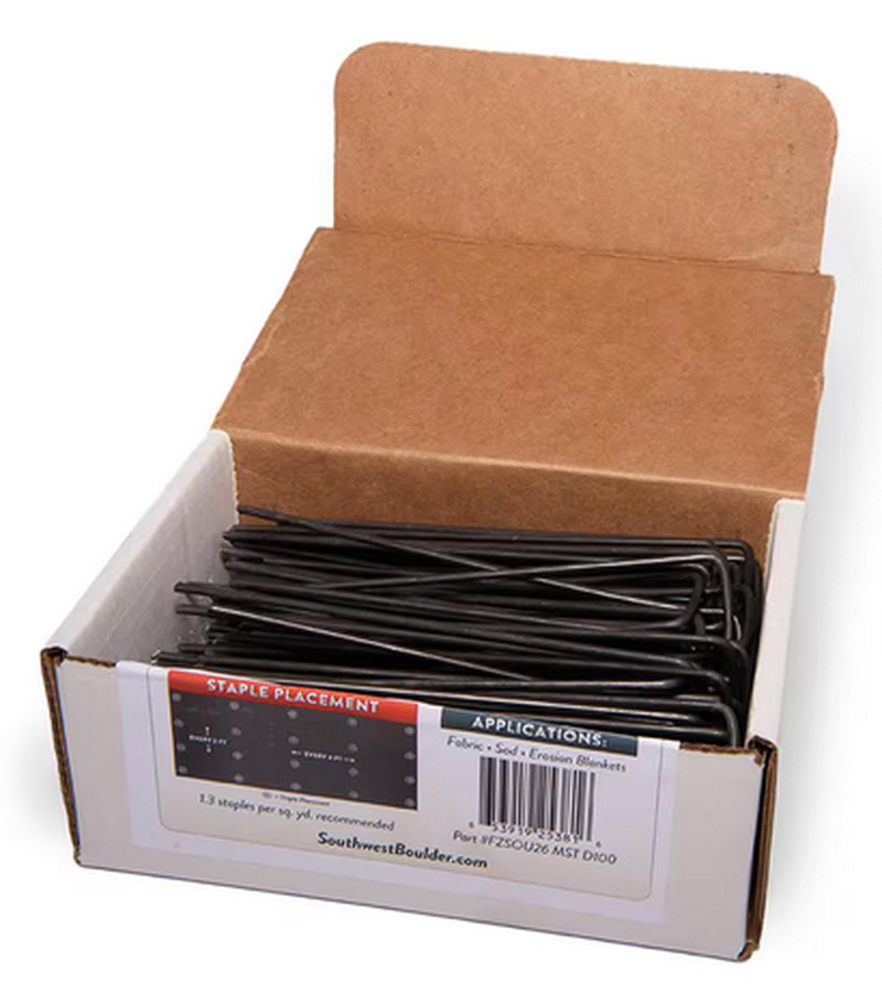 6 In. Heavy Duty Steel Garden Staples Weed Barrier Landscape Fabric (100-Pack)