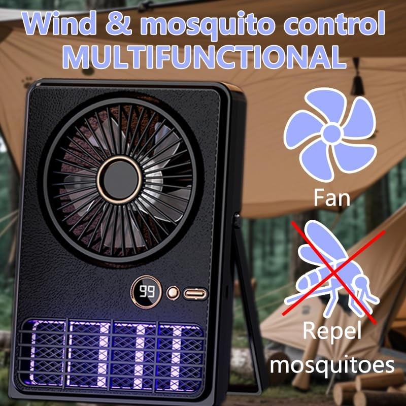 2-in-1 Desktop and Outdoor Camping Fan Digital Control Mosquito Killer Lamp