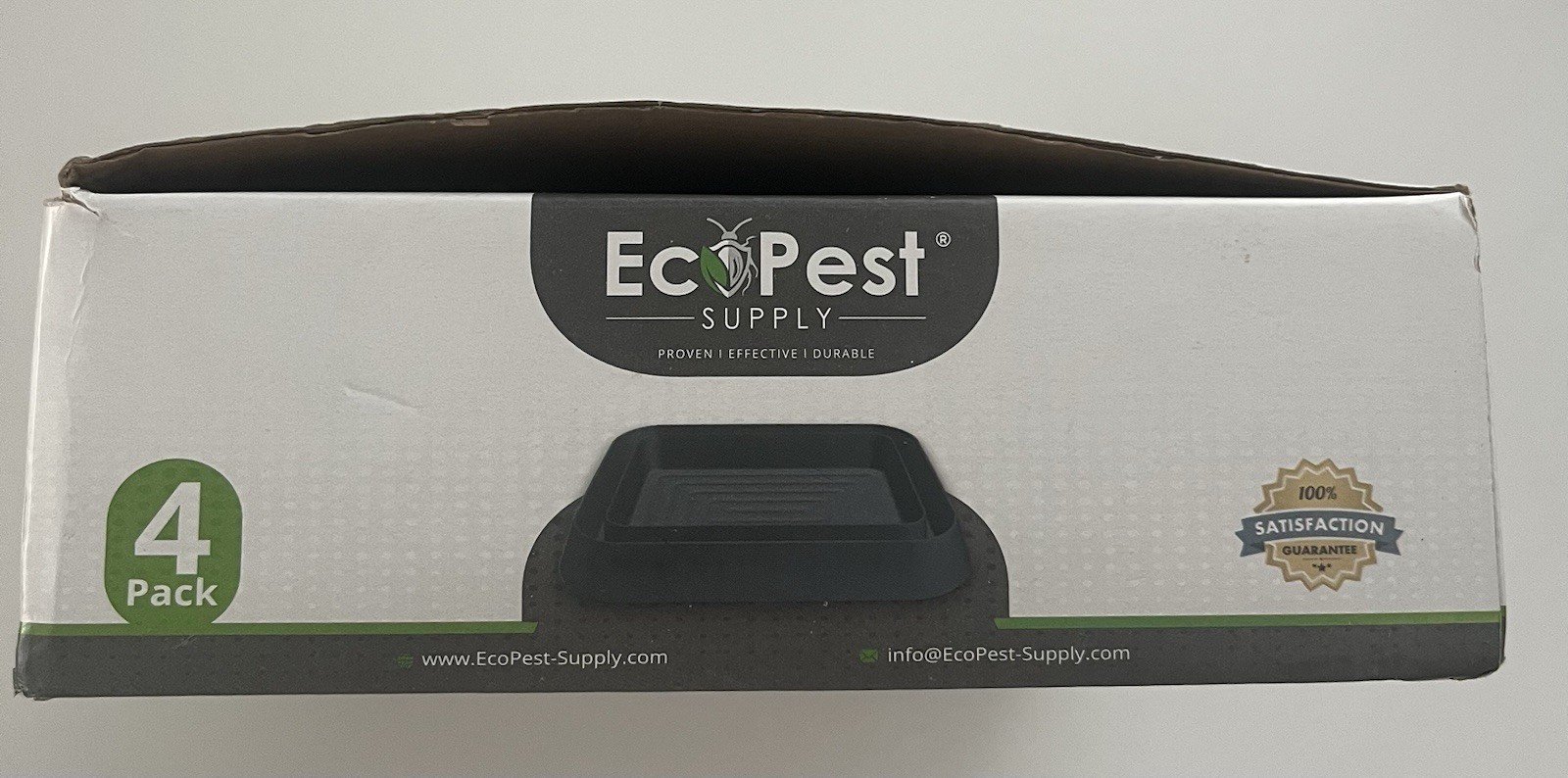 EcoPest Bed Bug Blocker XL Dual Reservoir Interceptor Traps 4-Pack Black
