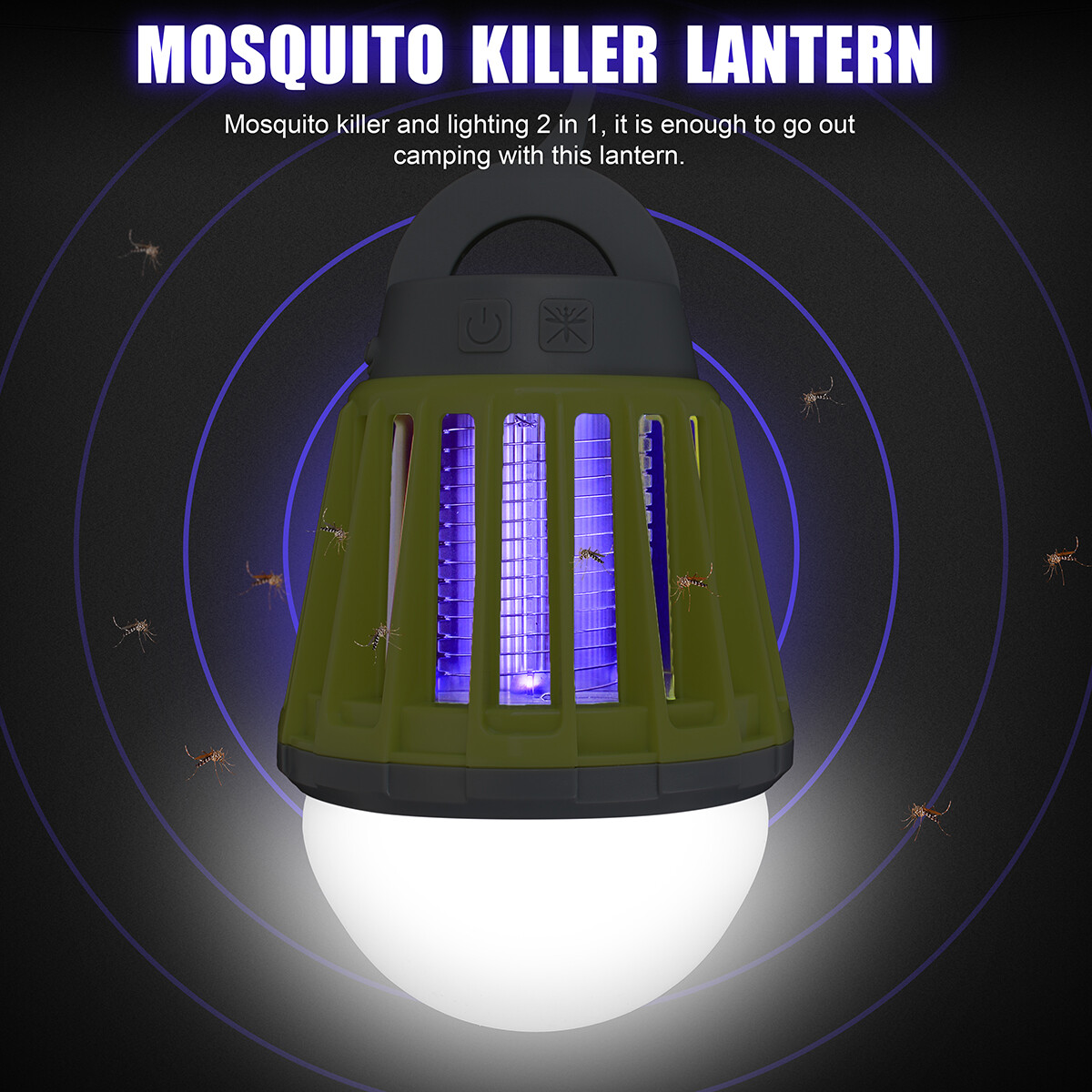 Electric Bug Zapper Outdoor Mosquito Insect Killer Lamp Fly Trap Camping Lantern