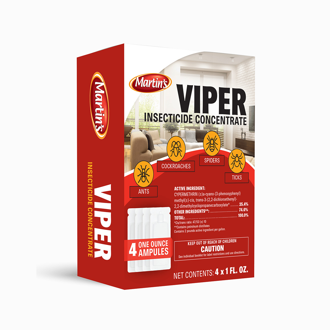 Martin’s Viper Insecticide – 4 x 1 fl oz Ampules by Control Solutions