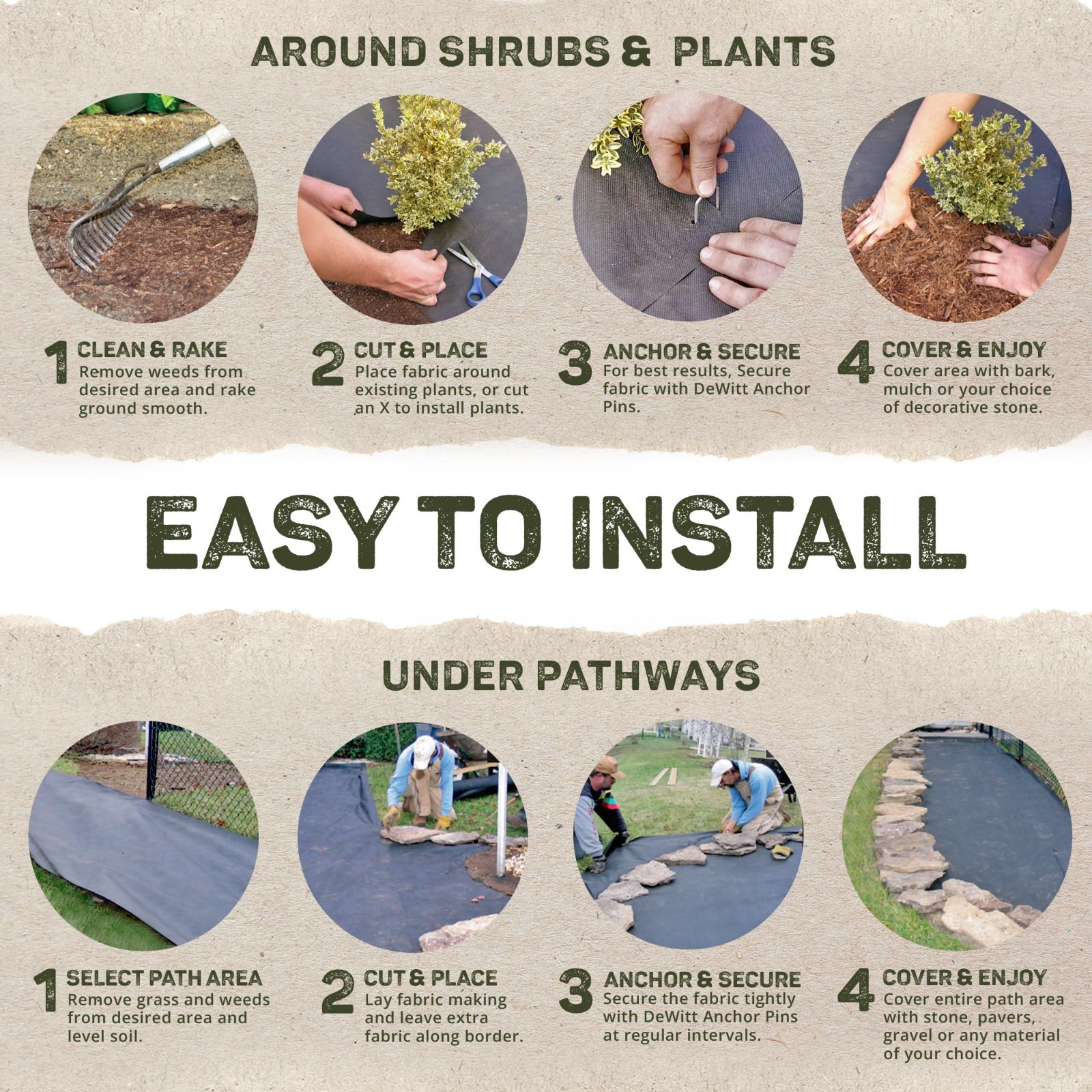 Heavy-Duty Weed Barrier Fabric 3.2 oz, 6×300 ft Ground Cover for Garden & Landsc