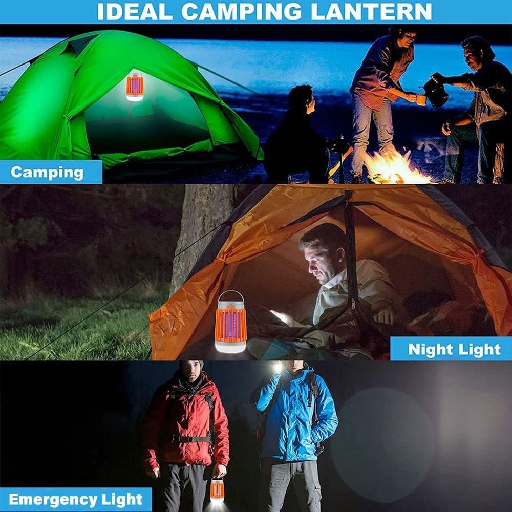 USB Solar Rechargeable Mosquito Lantern Zapper Repellent Outdoor Camp Indoor