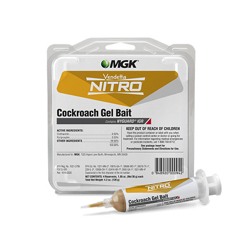 Nitro Vendetta Roach Cockroach Killer Gel Bait w/ IGR 4 Tubes+1 Plunger & 2 Tips