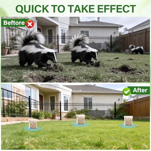 12 Pack Peppermint Skunk Repellent Pouches, Natural Raccoon Repellent Pouch