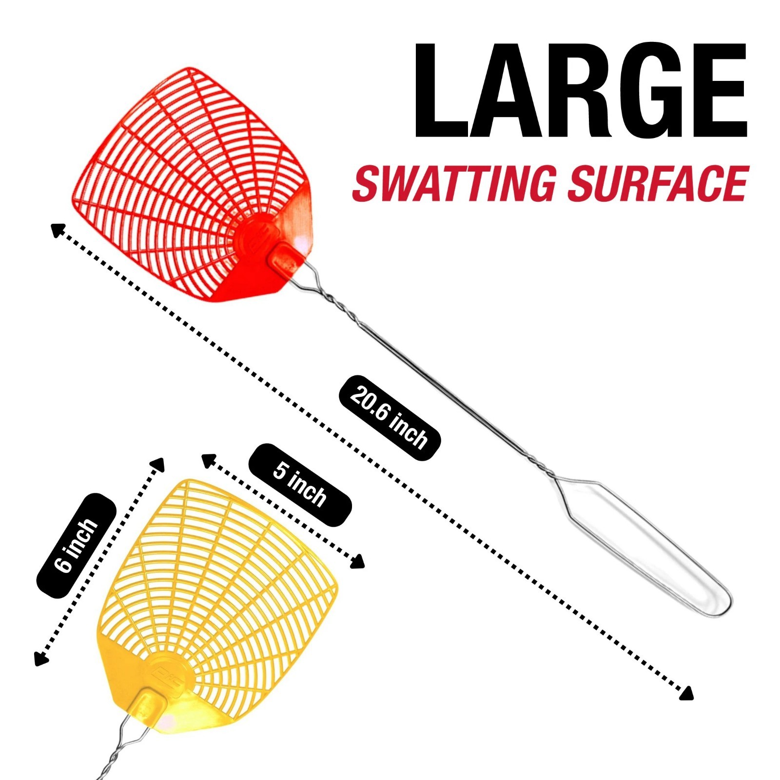 PIC Fly Swatter with Metal Handle (Colors May Very)