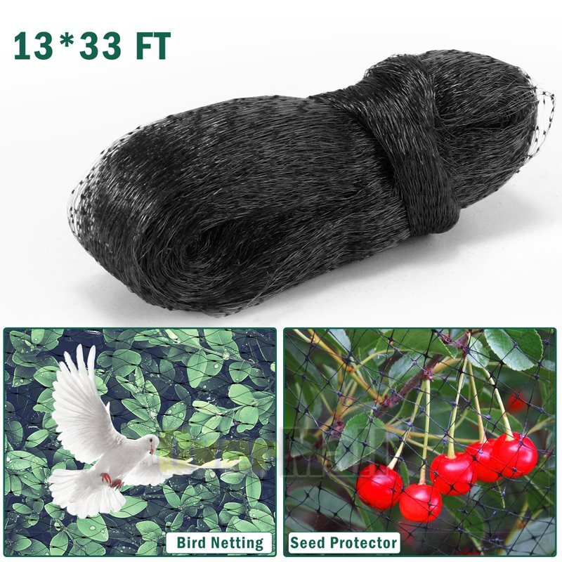 Heavy Duty Netting for Bird Poultry Aviary Game Pens 13x33FT Net Black Mesh