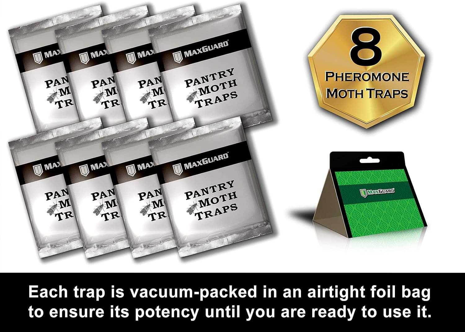 Extra Strength Pantry Moth Traps (8 Pack) – Non-Toxic Sticky Glue Traps