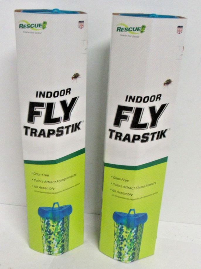 2 Pack RESCUE Fly TrapStik Indoor Hanging Fly Trap Non-toxic