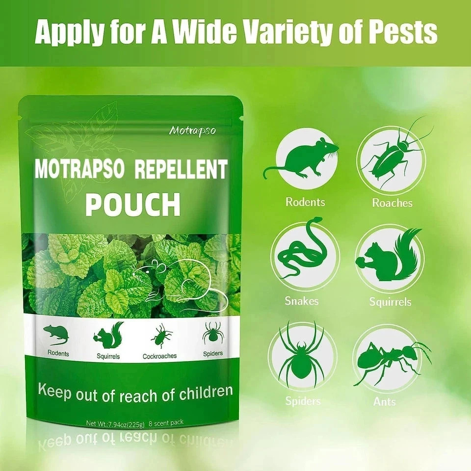 12 Pack Vamoose Natural Rodent Pest Control Repellent Pouch Peppermint Oil