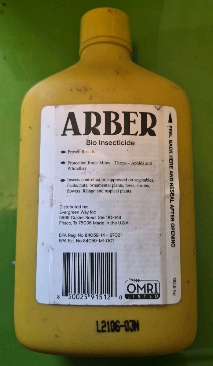 ARBER Bio Insecticide – Organic Plant Insect Mite Control Concentrate 8.oz .