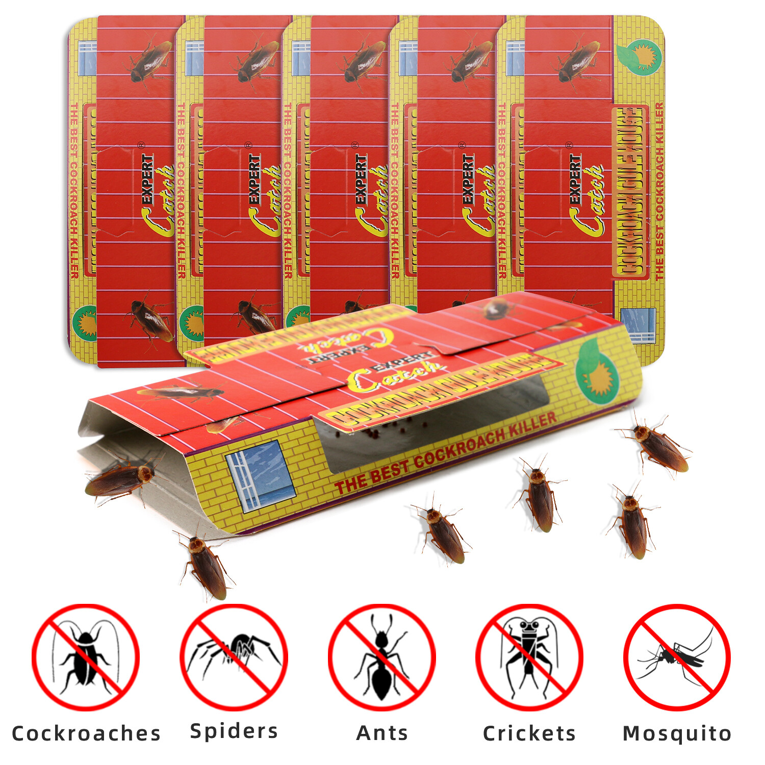 Roach Bait Cockroach Spider Killer Glue – 5-20PCS Indoor Outdoor Glue Trap