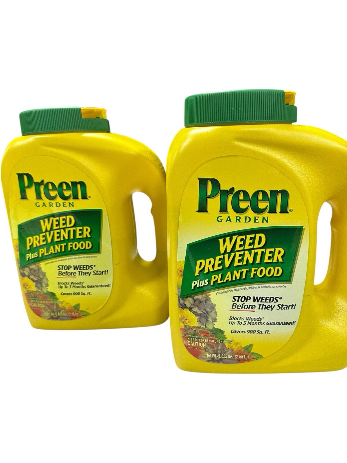 Preen Garden Weed Preventer Plus Plant Food, Set of 2, 5.62 Lbs Shaker Bottle