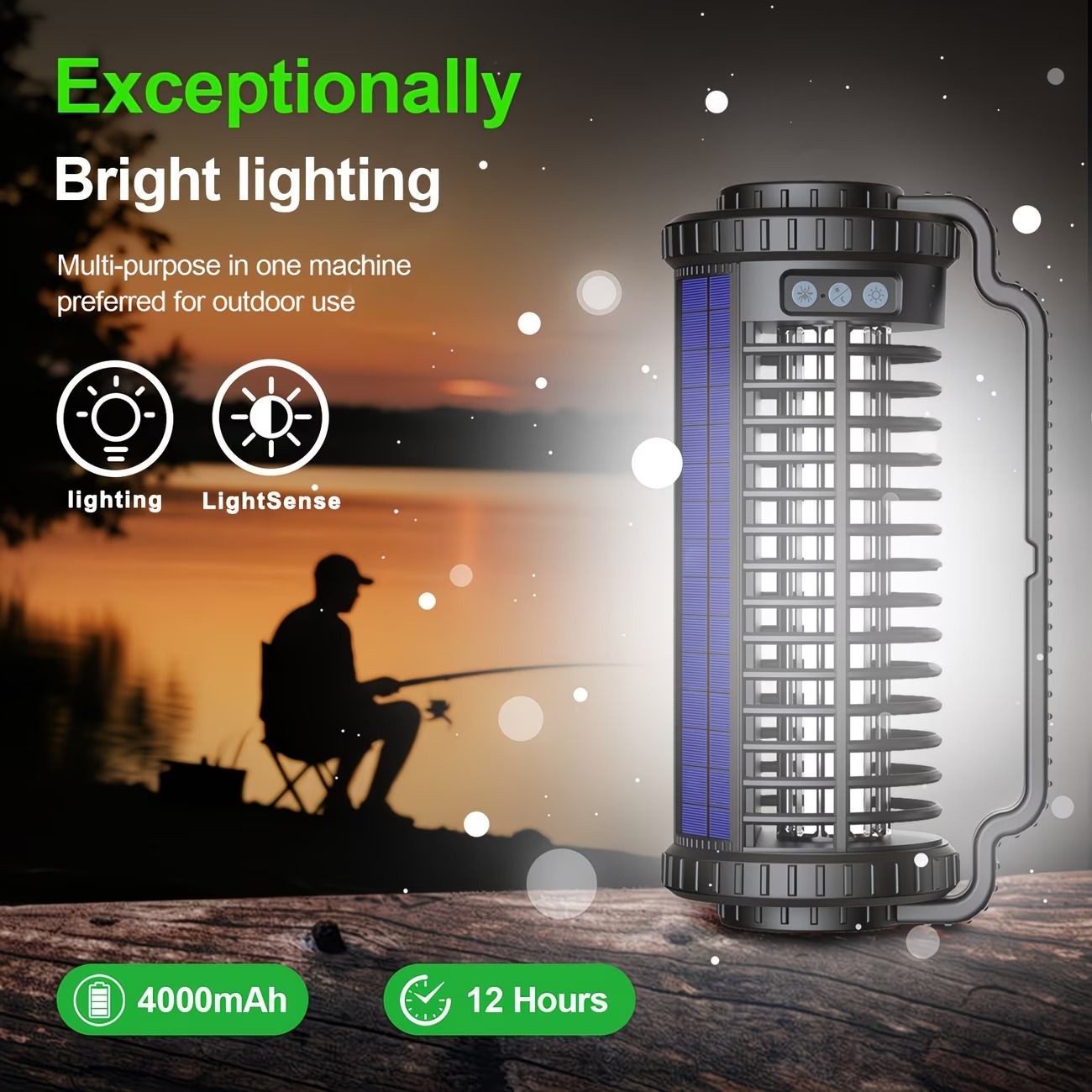Powerful Outdoor Solar Bug Zapper with Long-lasting 4000mAh Battery