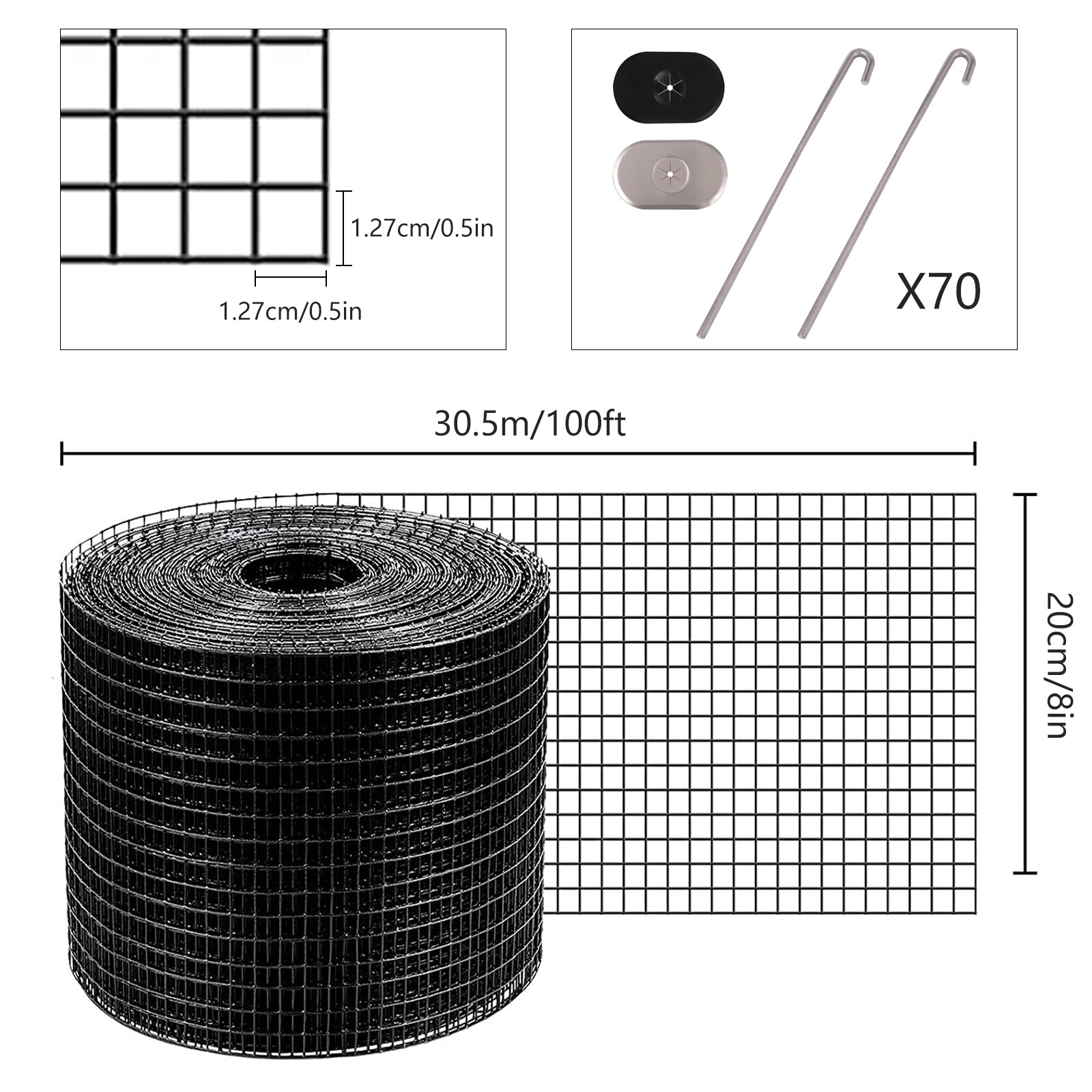 Solar Panel Bird Guard Squirrel Critter Guard 6in X 100ft 70 Fasteners Clips