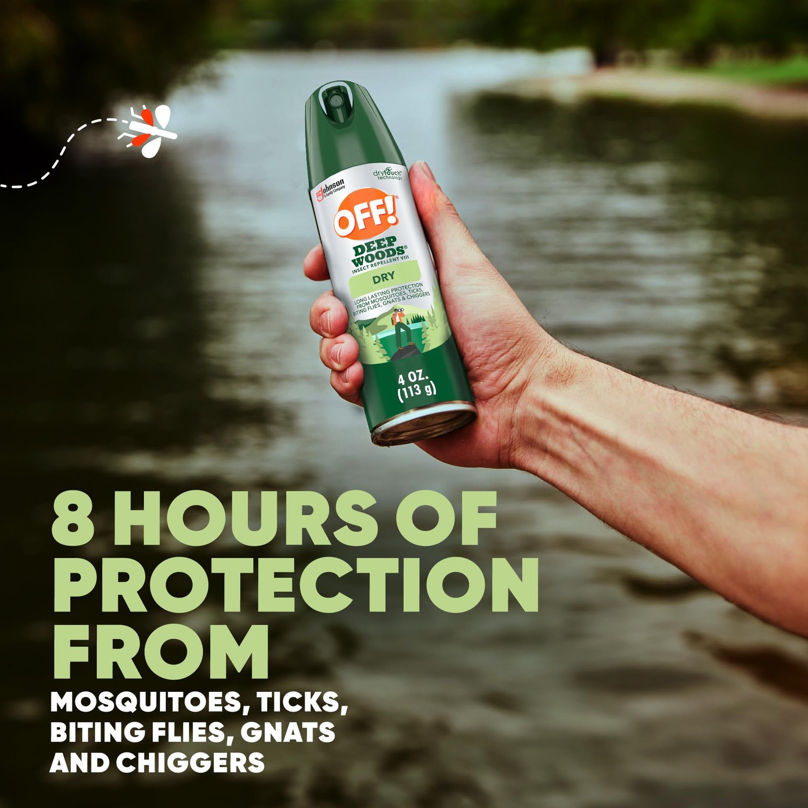 OFF! Deep Woods Insect Repellent Aerosol, Dry, Non-Greasy 4 Ounce (Pack of 2)