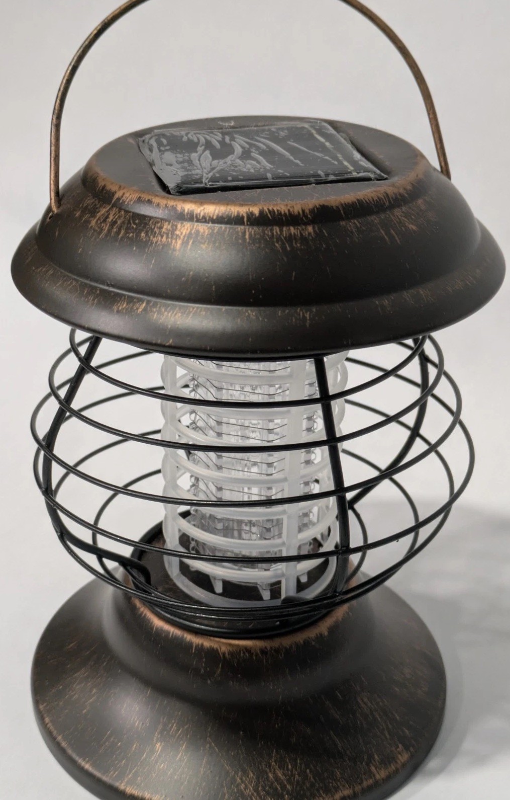 Total Vision Solar Bug Zapper Lantern – LED Outdoor Mosquito Killer UV Light NEW