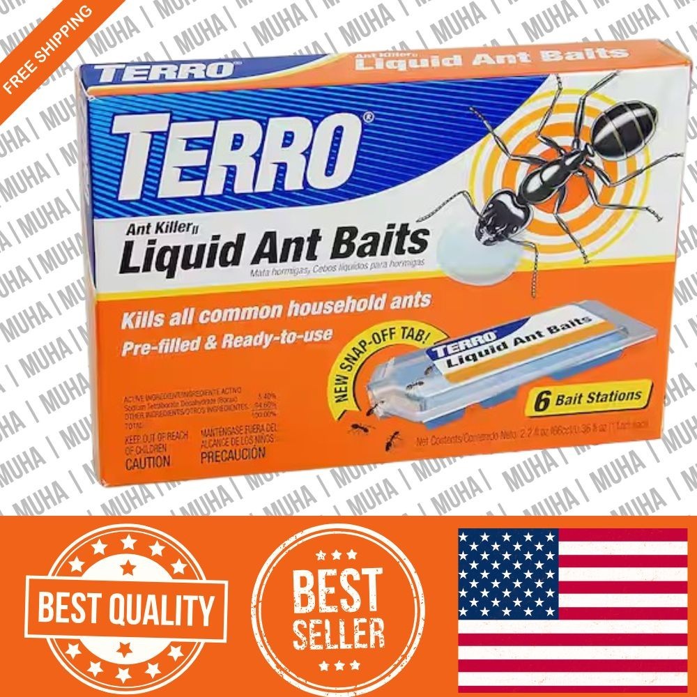 TERRO Liquid Ant Killer Bait Outdoor Indoor Tray Traps Ready To Use T300 6PK NEW