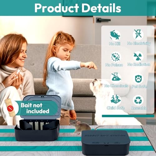 6 Pack Rat Bait Station Lockable Pet Child Safe Reusable