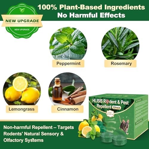 Mouse Rodent Repellent, 32 Pack Peppermint Oil to Repel Mice and Rats– Works for