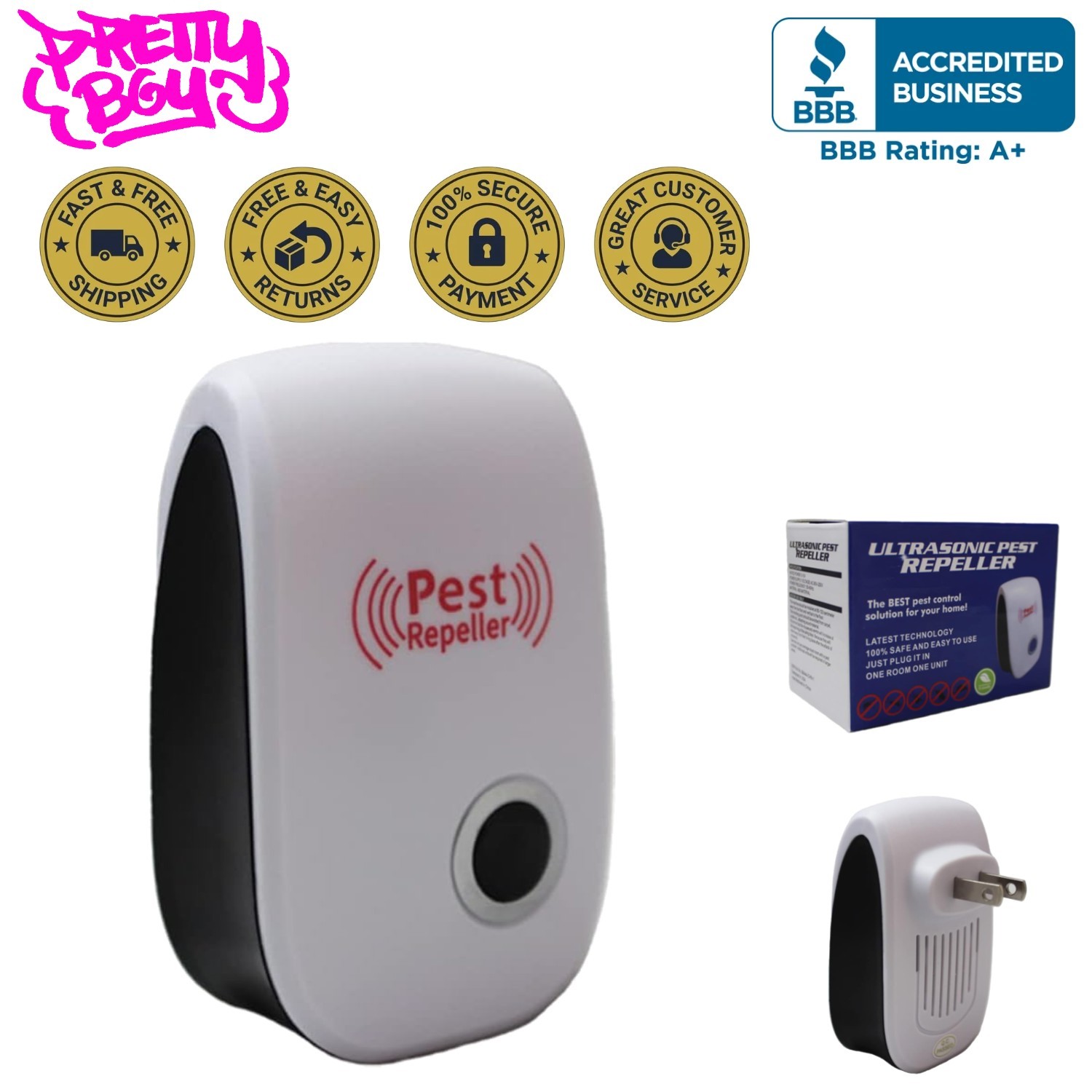 Modern Ultrasonic Pest Control Repeller – Safe for Pets & Effective for Bugs