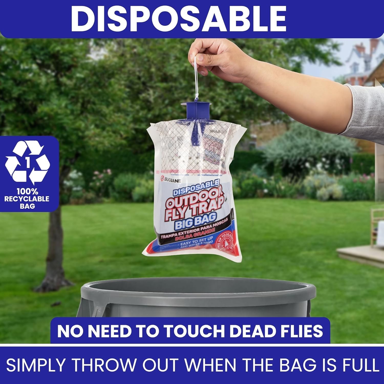 Disposable Fly Traps with Pre-Baited Bags – Easy & Odor-Free Outdoor Use