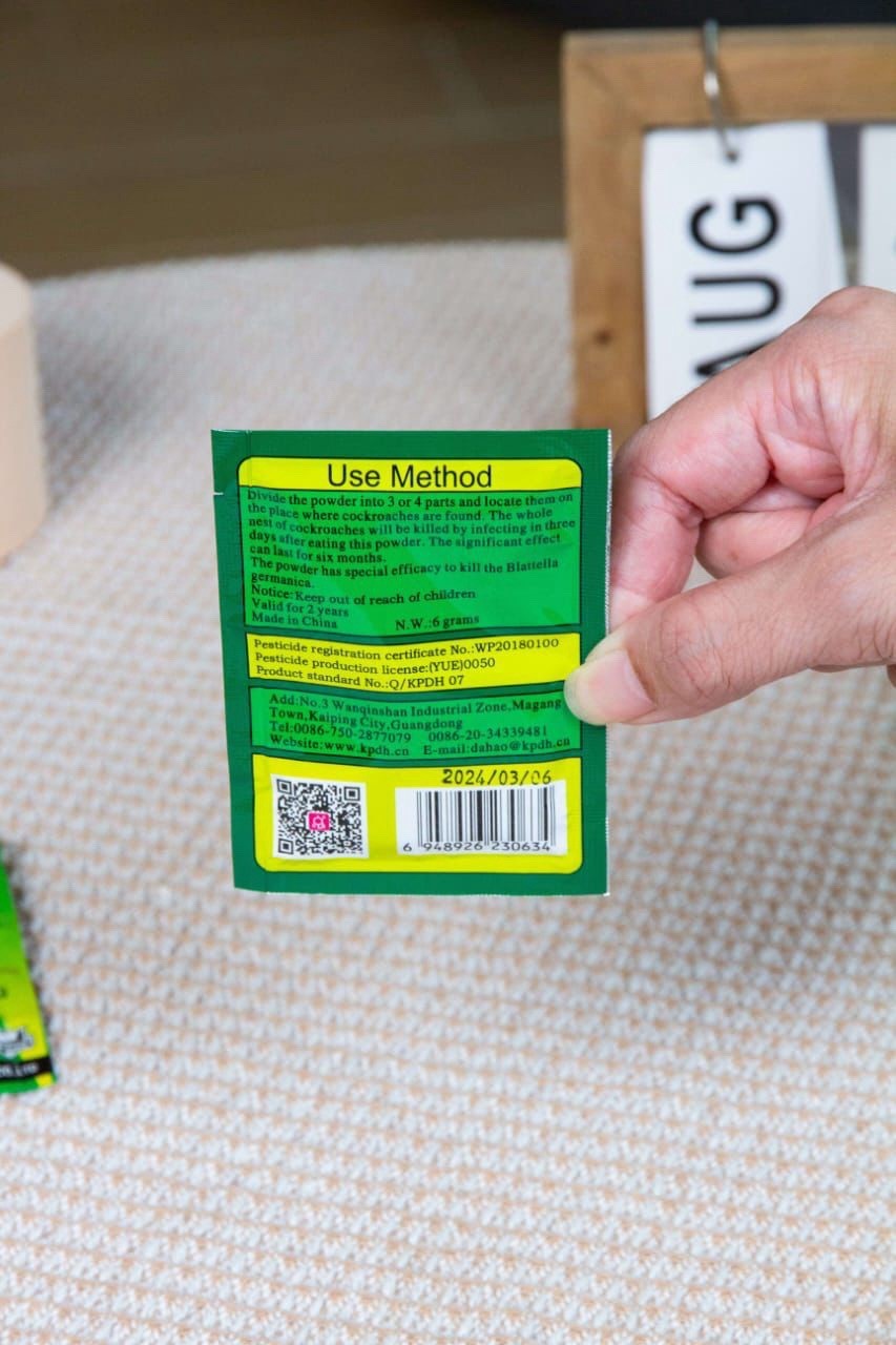 Cockroach Killing Bait Powder Insecticide 6g Packet 4pcs