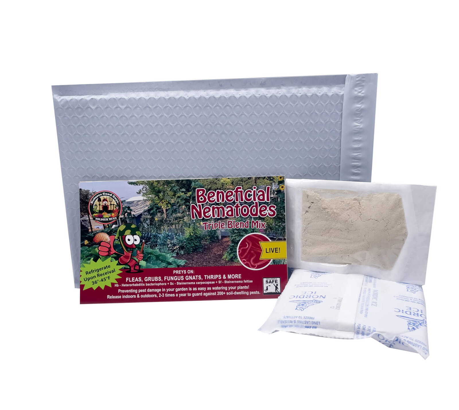 30 Million Beneficial Nematodes Triple Blend HB+SC+SF – Targets 200+ Soil Pests