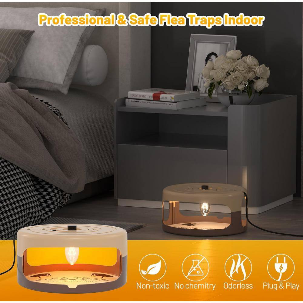Modern Indoor Flea Traps with 8 Sticky Disc & 4 Bulbs & 2 Electric Wires, Flea K