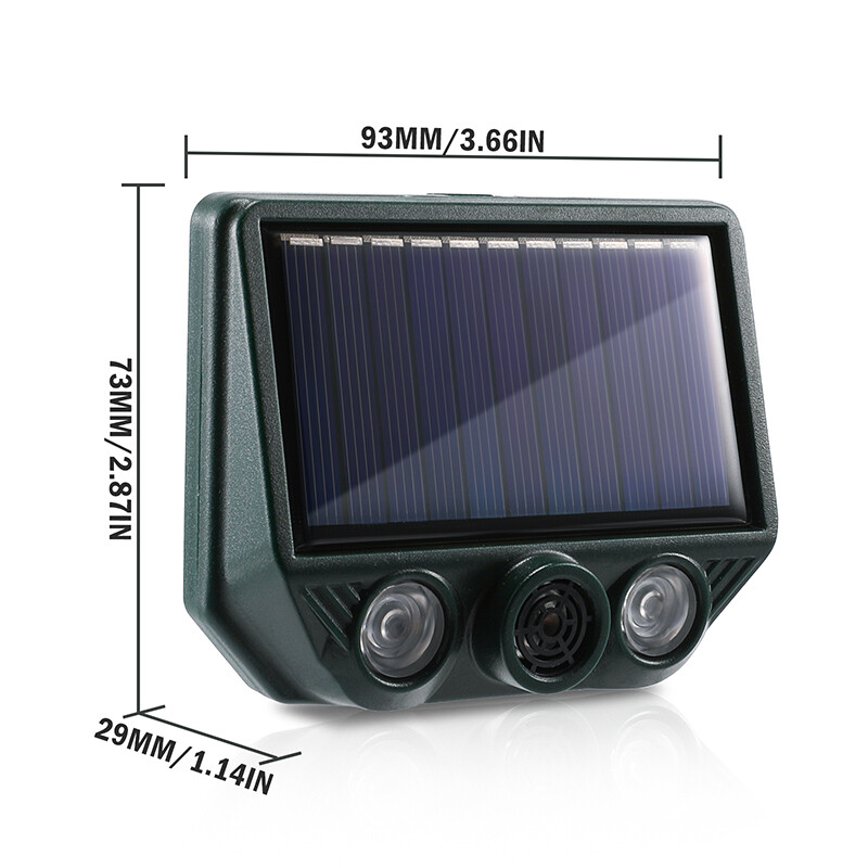 Repelente solar ultrasónico para animales para perros, gatos, pájaros y mapaches