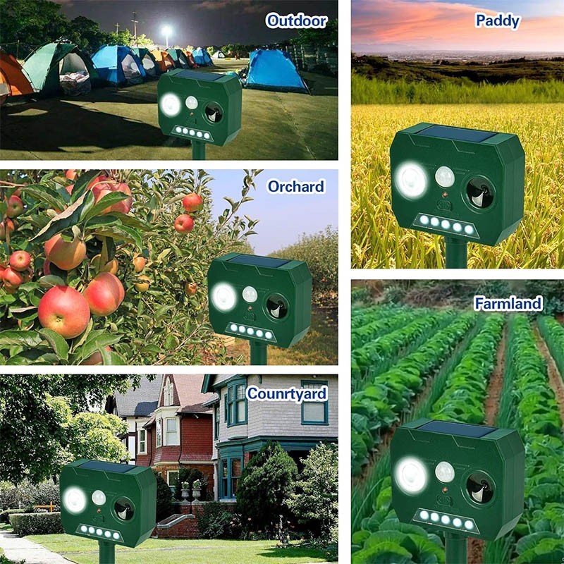 4PCS solar ultrasonic animal repellent outdoor motion sensor Repellent Devices