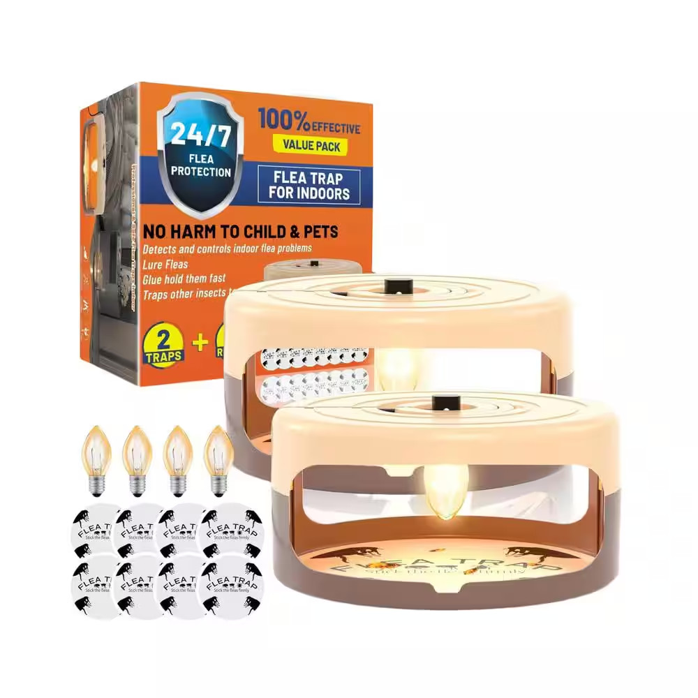 Modern Indoor Flea Traps with 8 Sticky Disc & 4 Bulbs & 2 Electric Wires, Flea K