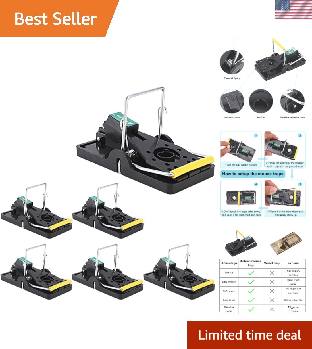 6-Pack Modern Mouse Traps – Safe, Sanitary, Electric & Efficient Rodent Control