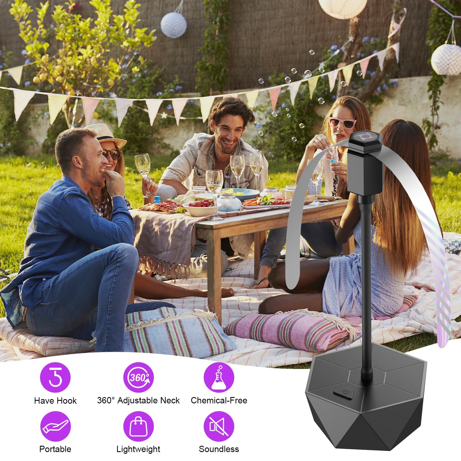 PIMAG Fly Fans for Tables Fly Repellent Fan Outdoor Indoor Keep Flies Away Fly
