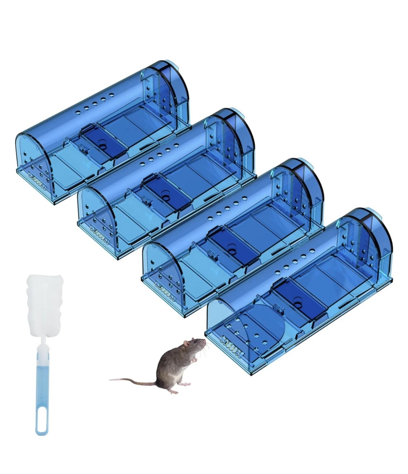 4PCS-Humane Mouse Traps Live Catch & Release No Kill Rat Mice Trap Reusable