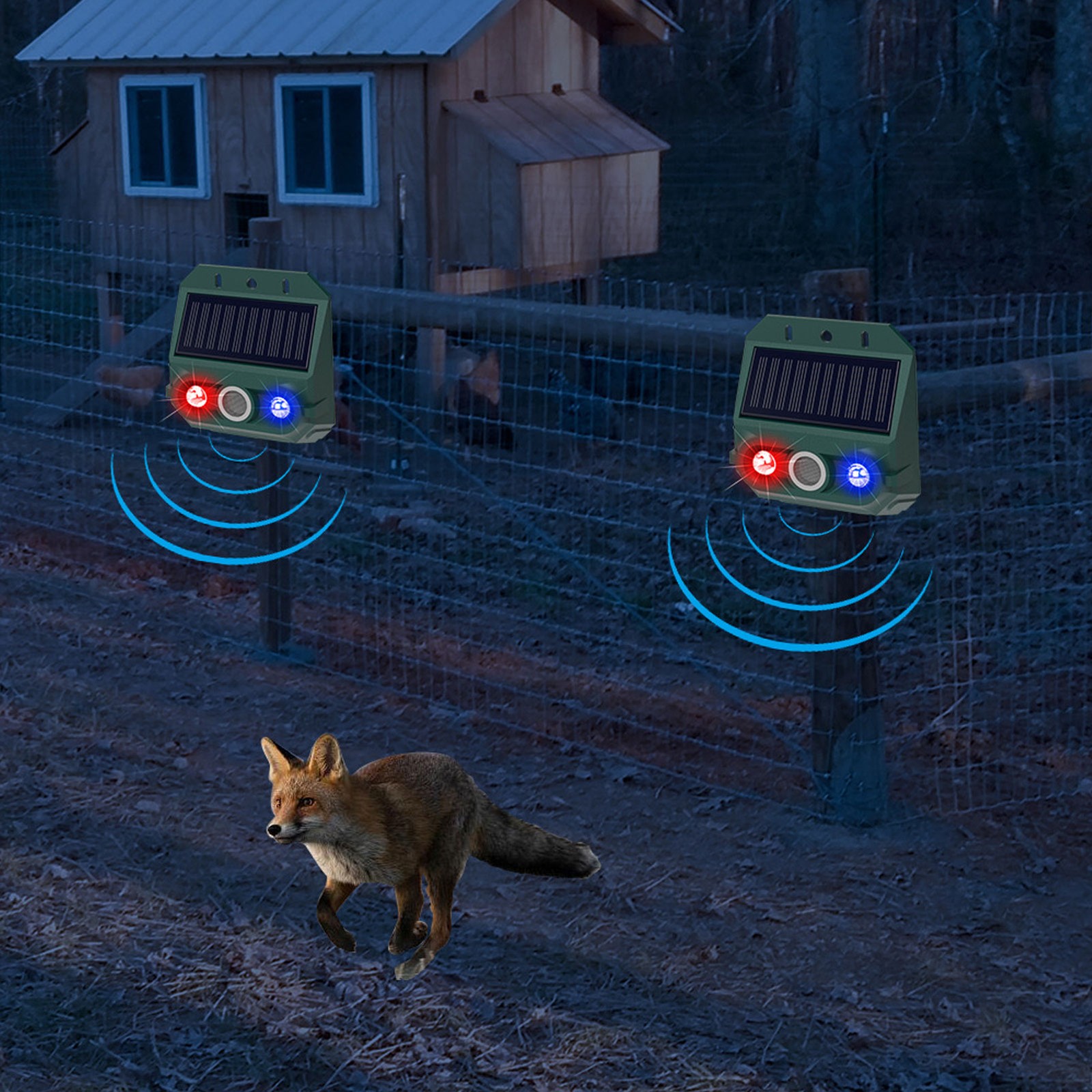 4Pcs Solar Animal Repeller Easy Installation Outdoor Protection Tool for Yard