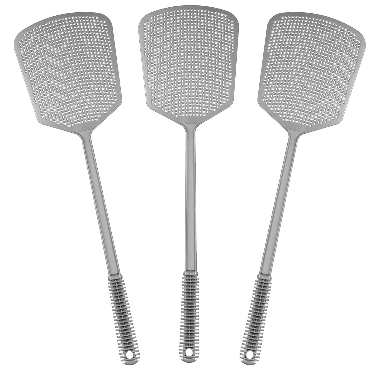 3 Pack Plastic Fly Swatter Long Handle Manual Flyswatter Indoor Outdoor