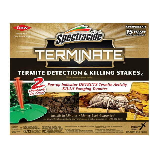 Terminate Termite Detection and Killing Stakes 15 Counts Install in Ground Home