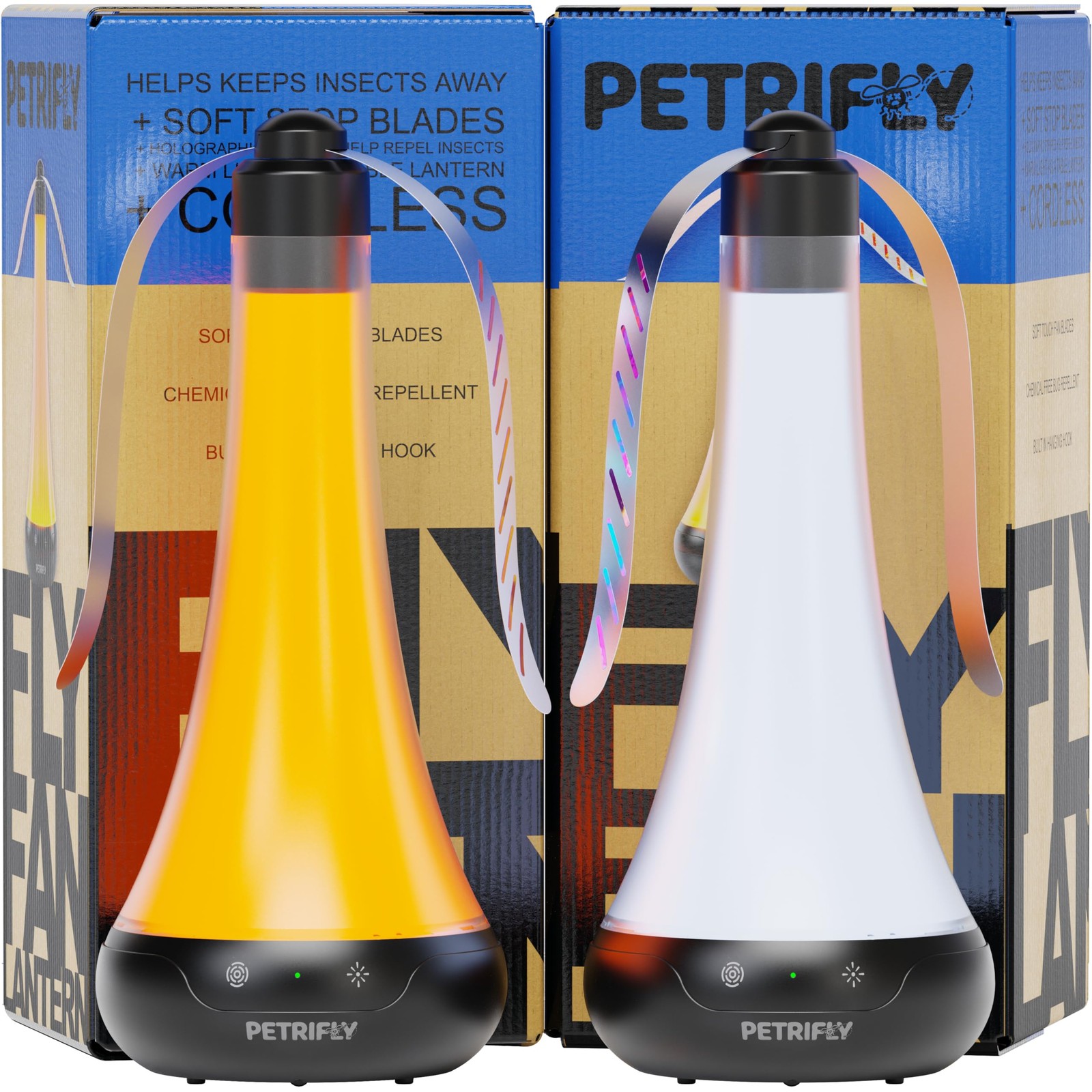 PETRI Fly Fans for Tables 2pk with Anti Bug Light – Food 2 count (Pack of 2)